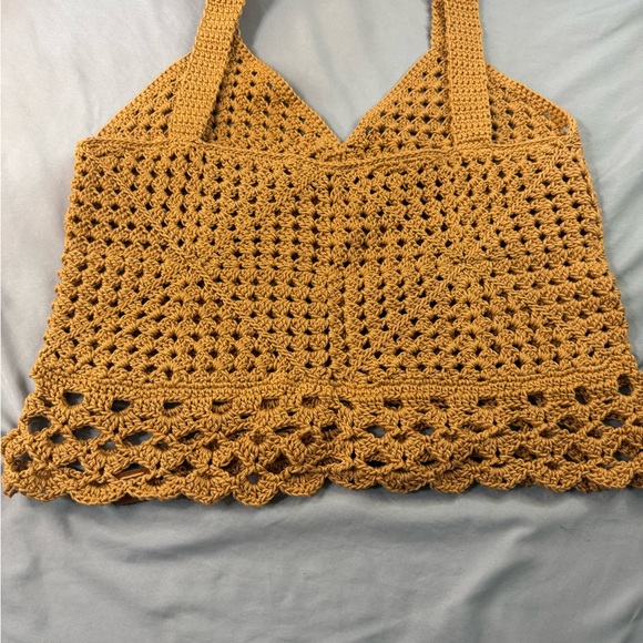 Homemade Crochet Halter Top in Mustard - Picture 5 of 5